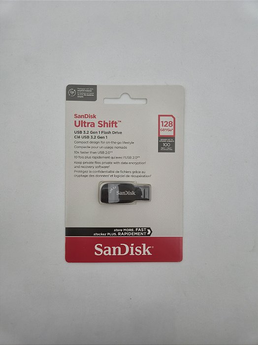 Pen Drive 128GB Sandisk Ultra Shift USB 3.2 – Novo e Lacrado!