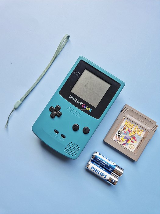 Game Boy Color Azul + Cartucho + Pilhas