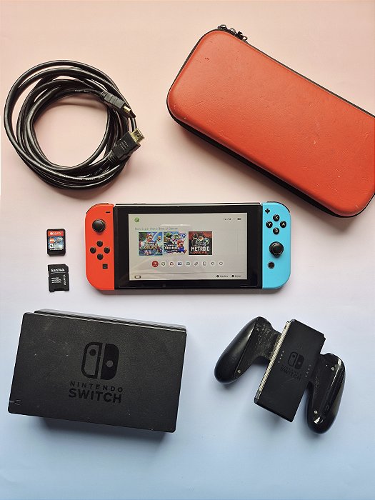 Nintendo Switch V1 128Gb Lotado de Jogos + Jogo Mídia Física Lego Jurassic World