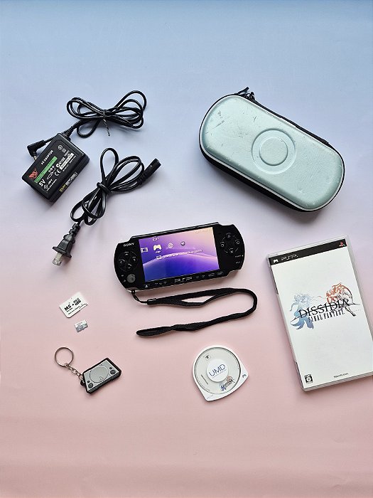 PSP 3000 (Playstation Portable) Preto 32Gb Lotado de Jogos + Dissidia Final Fantasy