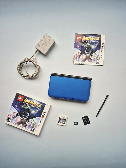 Nintendo 3DS XL Azul 32Gb Lotado de Jogos + Jogo Mídia Física