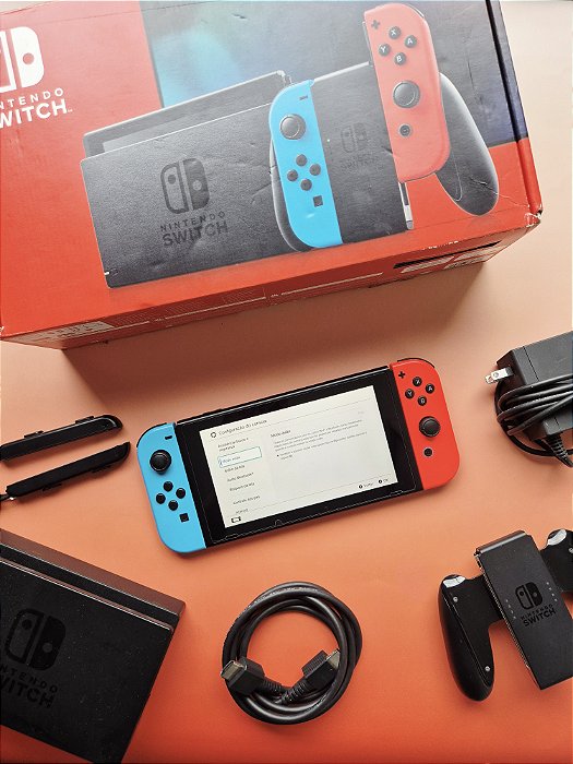 Nintendo Switch V2 Completo 128Gb Lotado de Jogos