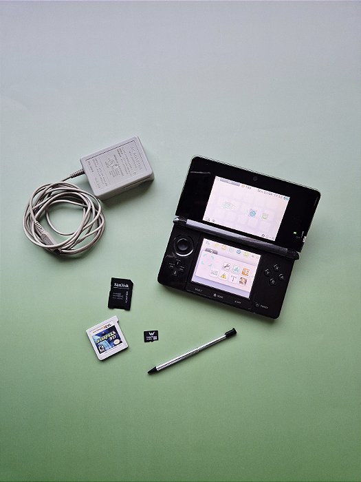 Nintendo 3DS Preto 32Gb Lotado de Jogos + Jogo Mídia Física