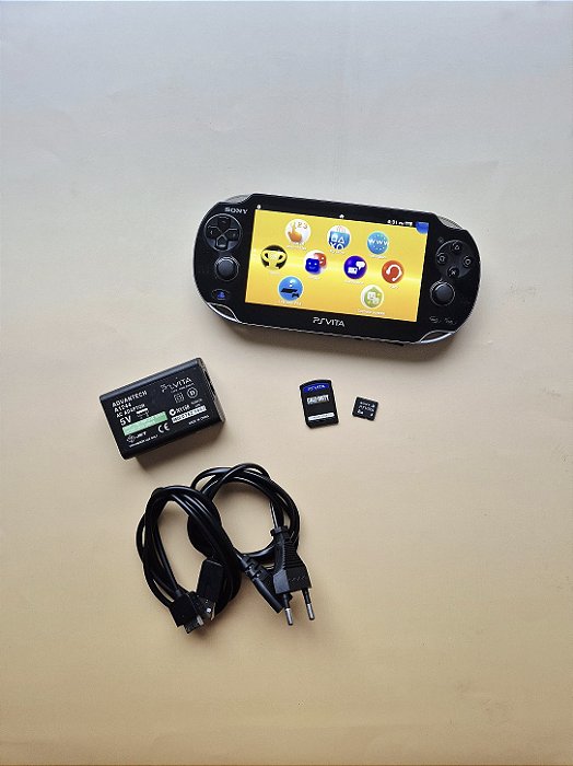 PS VITA (Psvita) OLED Preto 8GB Lotado de Jogos + Jogo Call Of Duty