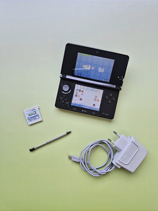 Nintendo 3DS Preto 16Gb Lotado de Jogos + Jogo Mídia Física