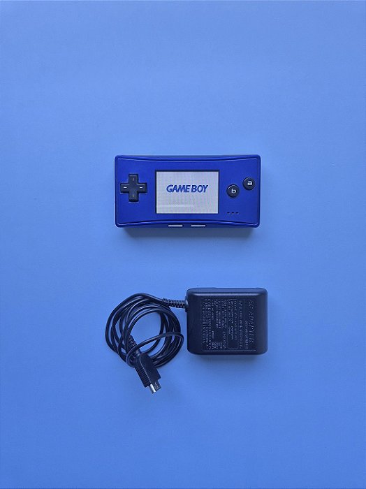 Game Boy Micro Azul Completo + Tela de Alta Qualidade + Carregador