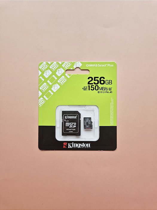 Cartão de Memória Kingston 256GB com Adaptador (LACRADO)