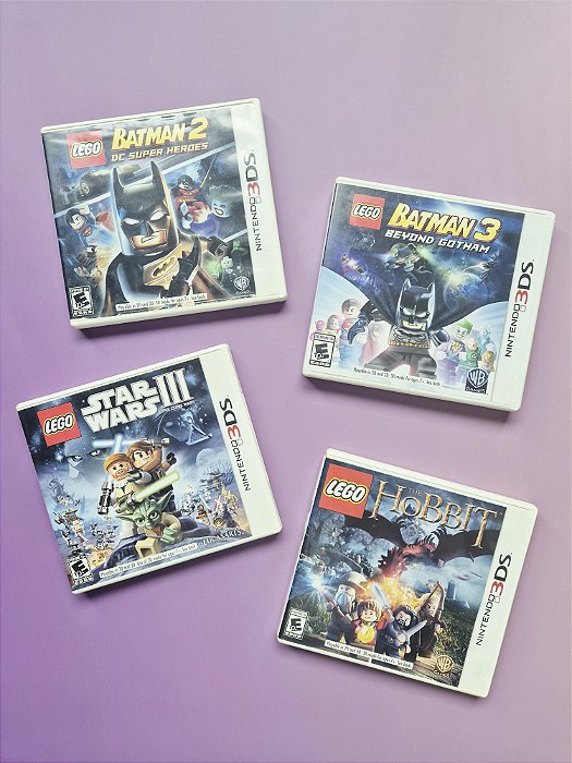 Kit 4 Jogos LEGO Nintendo 3DS - Batman 2 + Batman 3 + Star Wars III + The Hobbit