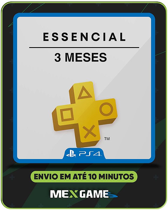 PSN PLAYSTATION PLUS ESSENCIAL 3 MESES - PS4 - MÍDIA DIGITAL