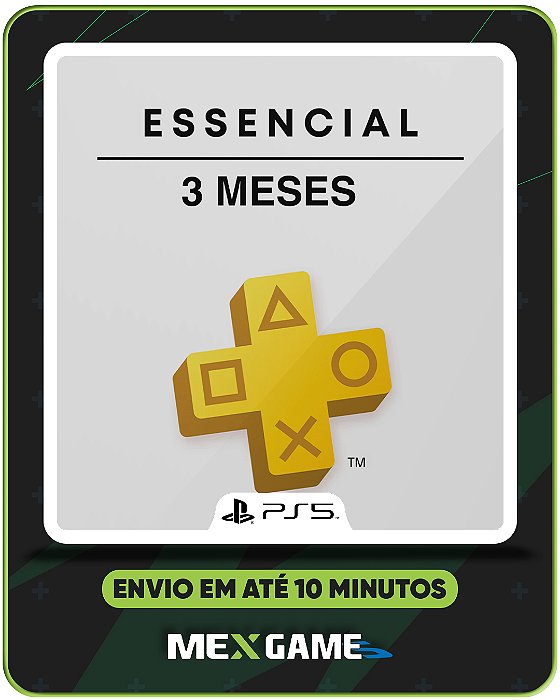PSN PLAYSTATION PLUS ESSENCIAL 3 MESES - PS5 - MÍDIA DIGITAL