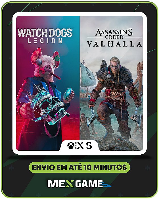 BUNDLE ASSASSIN’S CREED VALHALLA + WATCH DOGS: LEGION - XBOX SERIES X|S - MÍDIA DIGITAL