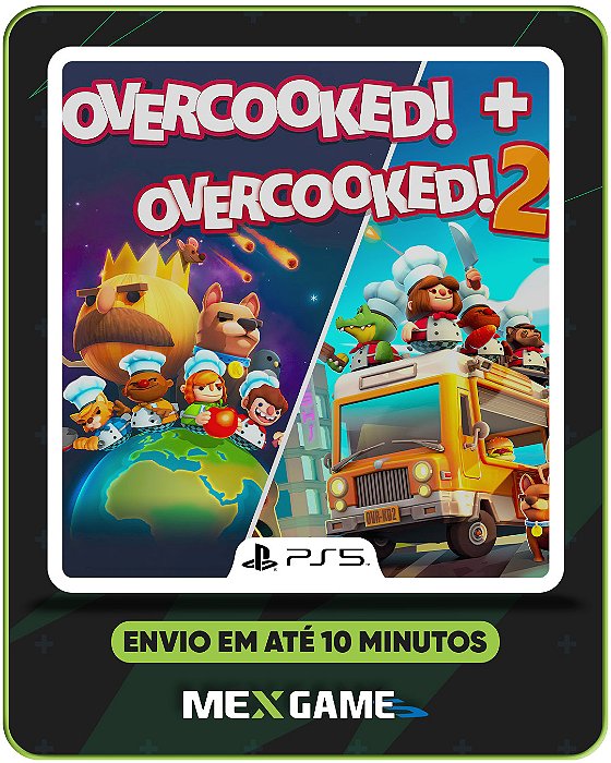 OVERCOOKED + OVERCOOKED 2 - PS5 - MIDIA DIGITAL