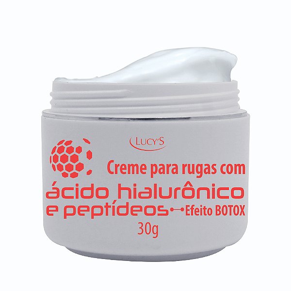 Creme Antirrugas Para Rosto Com Efeito Botox - Prevenção contra Rugas -  Com Argilerine e Ácido Hialurônico - Lucys 30g.