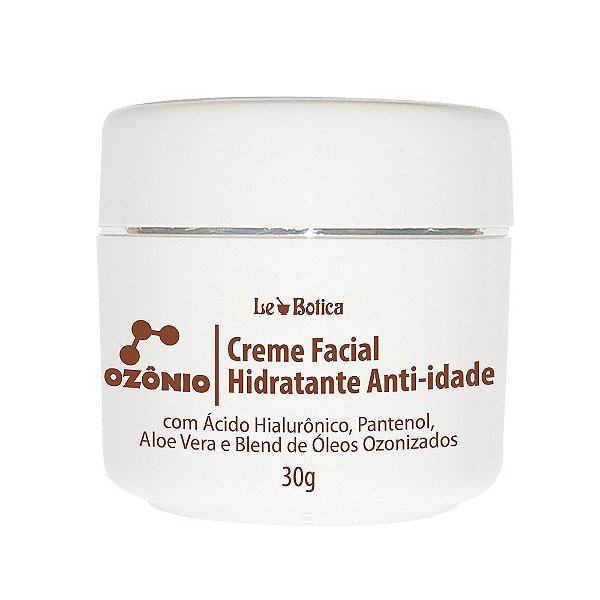 Creme Facial Anti-idade Ozônio Antissinais Antirrugas - Com Acido Hialurônico Pantenol e Aloe Vera Óleos Ozonizados - Lu