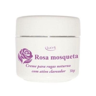Creme Facial Rosa Mosqueta - Para Rugas e Manchas Escuras - Antirrugas e Clareador Noturno - Lucys 30g