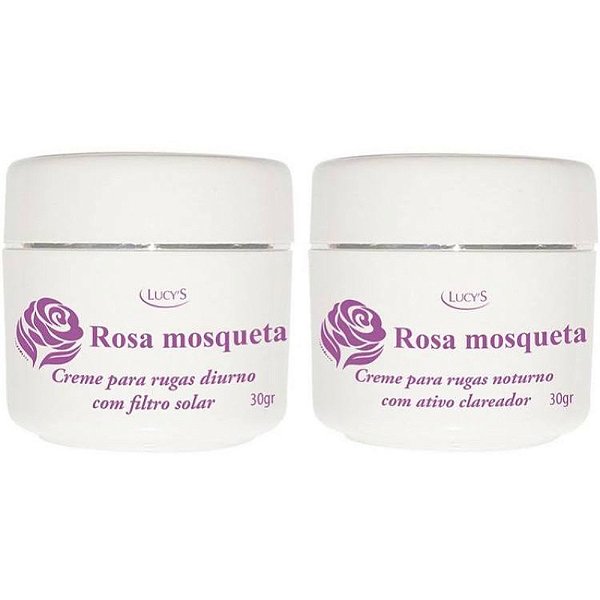Kit 2 Cremes Rosa Mosqueta Antissinais Antirrugas Clareador - Prevenção contra Rugas - Lucys 30g
