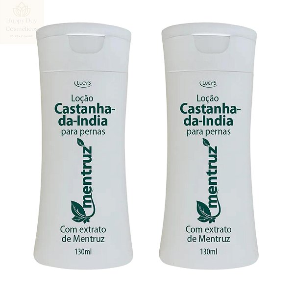 Kit 2 Loção Castanha-Da-India Com Extrato De Mentruz  P/ Varizes e Dores Nas Pernas 130ml Lucy's