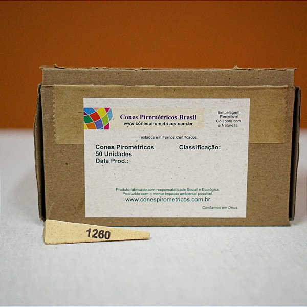 CONE PIROMETRICO NACIONAL NUMERO 8 - 1260 GRAUS (CAIXA 50 UNIDADES)