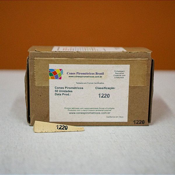 CONE PIROMETRICO NACIONAL NUMERO 6 - 1220 GRAUS (CAIXA 50 UNIDADES)
