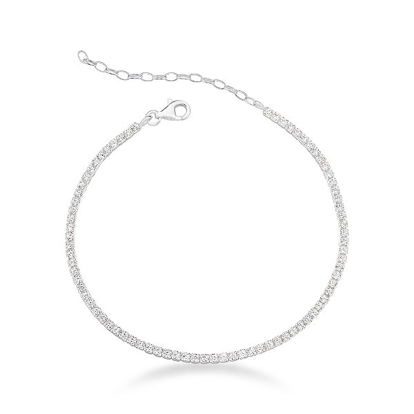 Pulseira Riviera Cristal Luxo Feminina Prata 925 Brilho Intenso Brilliance