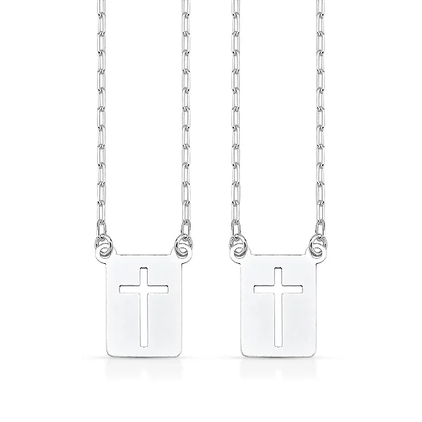 Escapulário Masculino Prata 925 com Cruzes Vazadas Essencial Man