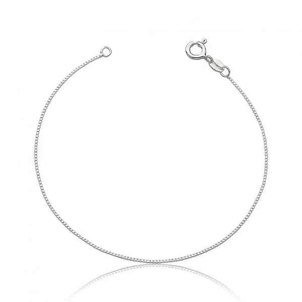 Tornozeleira Prata 925 Veneziana Feminina Clássica