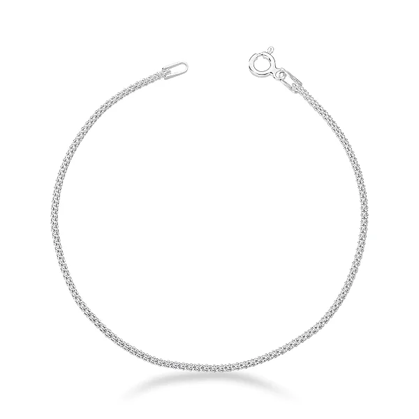 Pulseira Masculina/Feminina Prata 925 Pipoca Clássica