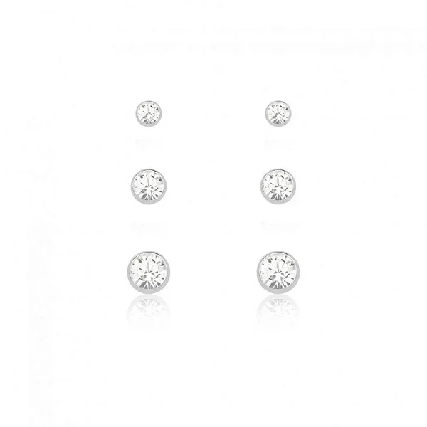 Trio de Brincos Ponto de Luz Prata 925 Clara