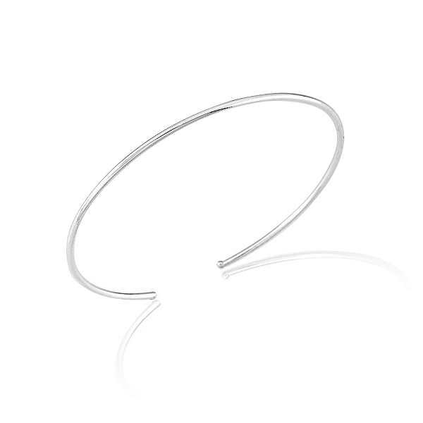 Bracelete Liso Prata 925 Feminino Minimalista Pure