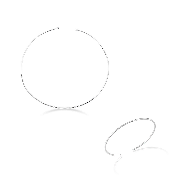 Kit Minimalista Pure – Choker Lisa + Bracelete Liso em Prata 925