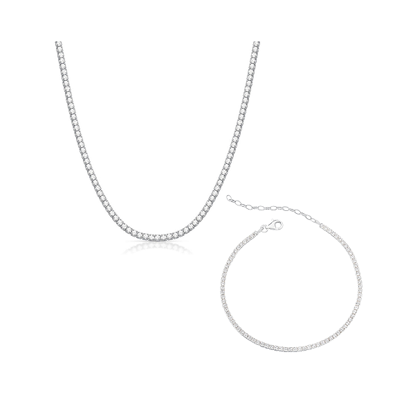 Kit Brilliance Luxo – Choker Riviera + Pulseira Riviera Cristal em Prata 925