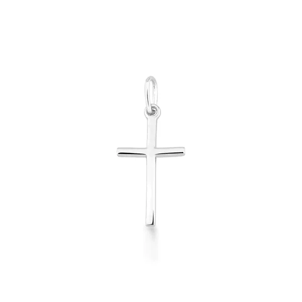 Pingente Cruz Liso Unissex Prata 925 Pure