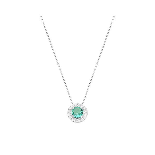 Colar Gargantilha Ponto de Luz Cravejado Redondo 45cm Turmalina Paraíba Prata 925 Lume