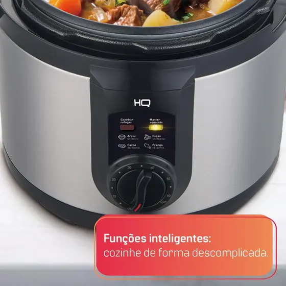 Panela de Pressão Elétrica Multifuncional HQ 5 Litros Inox HQ-Y5MI