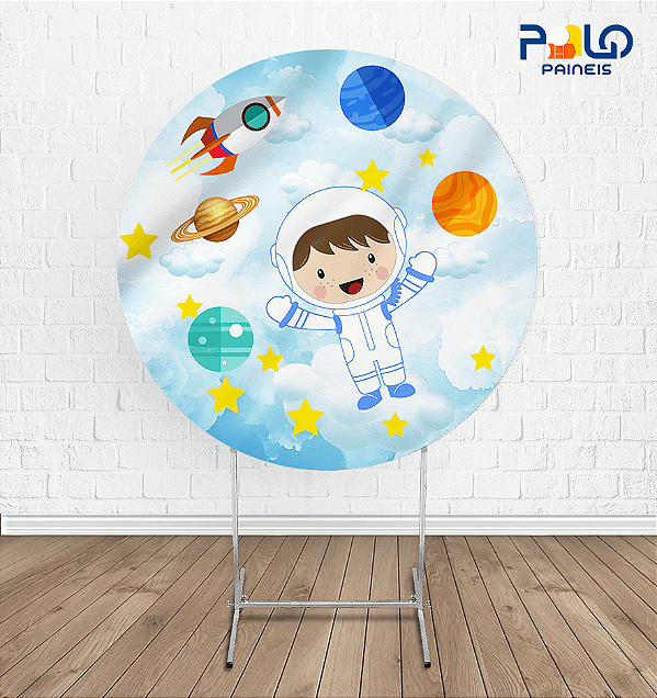 Painel Redondo Astronauta 3 - Tecido Sublimado