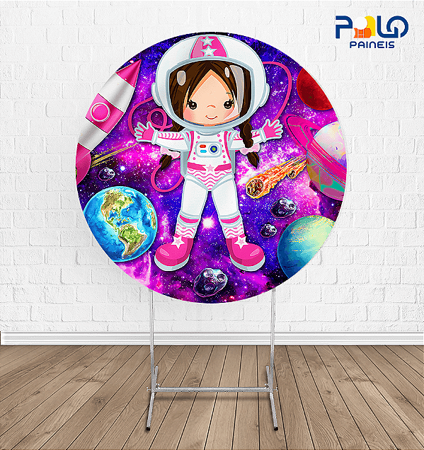Painel Redondo Astronauta 6 - Tecido Sublimado
