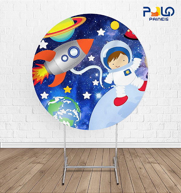 Painel Redondo Astronauta 8 - Tecido Sublimado