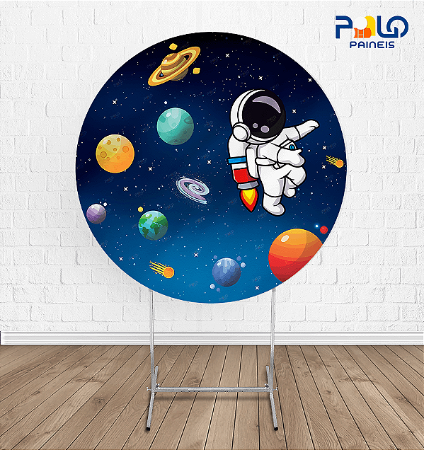 Painel Redondo Astronauta 12 - Tecido Sublimado