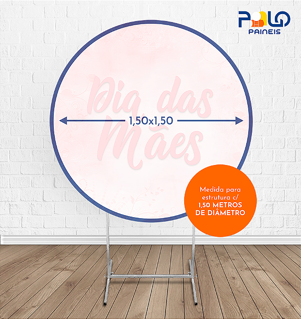 Painel Redondo Dia das Mães 2 - Tecido Sublimado