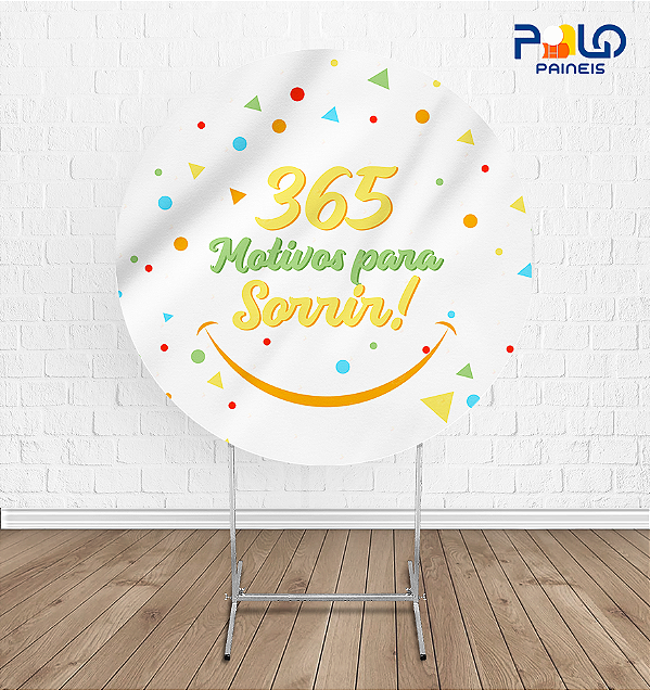 Painel Redondo 365 Sorrisos 2 - Tecido Sublimado