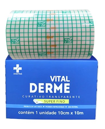 Curativo Filme Transparente Superfino Rolo Vital Derme - 15cm x 10m