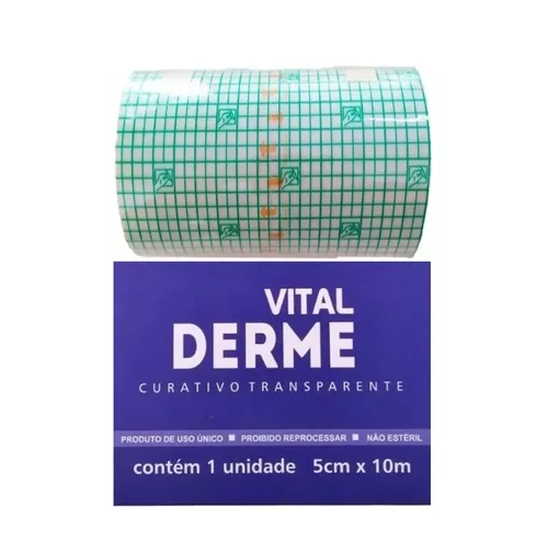 Curativo Filme Transparente Rolo Vital Derme - 5cm x 10m