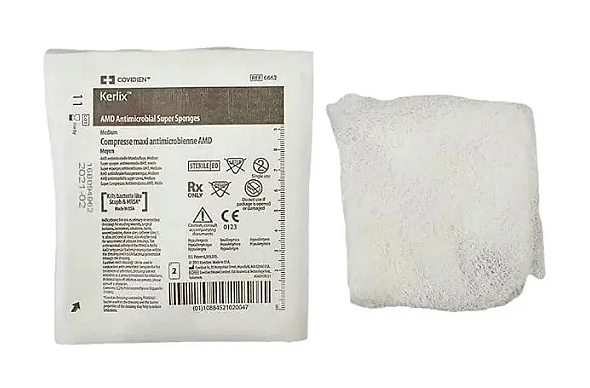 Compressa de Gaze Antimicrobiana AMD Kerlix C/2un Estéril - 15cm x 17cm - Covidien