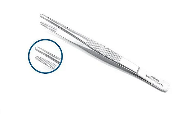 Pinça Anatômica Dissecção em Aço Inoxidável - Vital Gold - 18cm