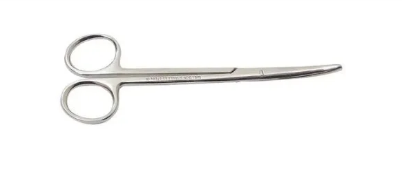 Tesoura Metzembaum Curva em aço Inoxidável - Vital Gold - 18cm