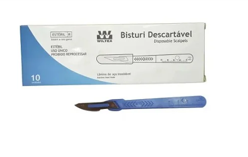 Bisturi Descartável de Aço Inoxidável - Wiltex - Nº10 C/ 10 Unidades