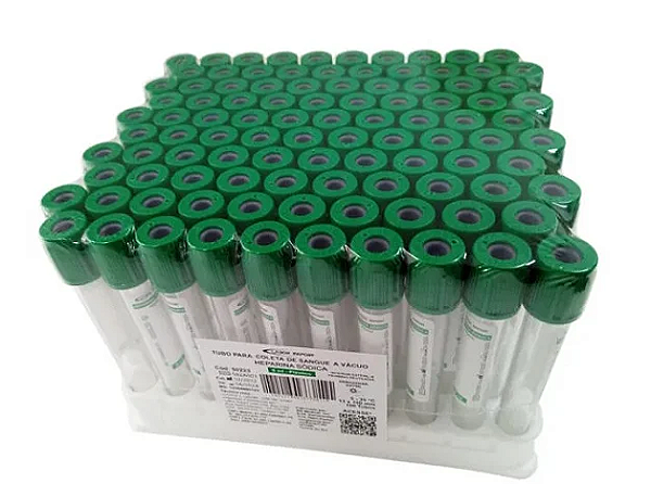 Tubo Heparina a Vácuo - Labor Import - Plástico 6ml C/ 100 Unid