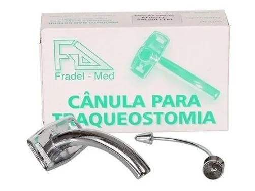 Cânula de traqueostomia S/ Balão (Curta) Metal - Fradel - Nº 4