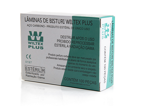 Lâmina Bisturi - Wiltex Plus - Nº10 Aço Carbono C/ 100 Unid