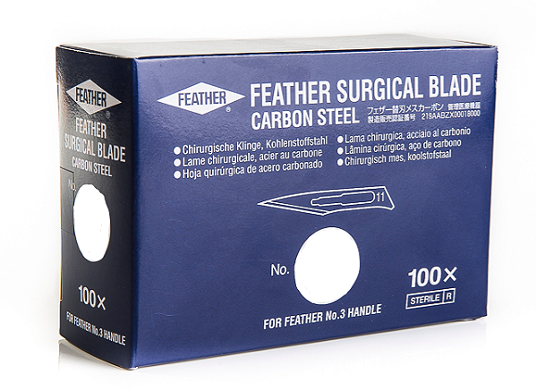 Lâmina de Bisturi Descartável - Feather - Nº 12 C/ 100 Unid